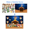 FaCraft Christmas Nativity Craft Stickers - 24 Sheets Self-Adhesive Make a Nativity Scene Sticker Funny Christmas Crafts Religious Party Favor Nativity Scene Party Game for Kids