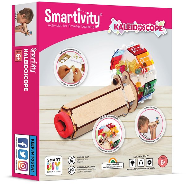 Smartivity Kaleidoscope Toy for Kids 6-14 Years Old I Cool Birthday Gifts Ideas for Boys & Girls | DIY STEM Science Toys for 6,7,8,9,10,11,12,13,14 Years I Wooden Engineering Game