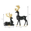 BrichLife 2pcs 3D Geometric Elk Resin Statue, Seated and Standing Elegant Lucky Deer, Luxurious Simple Style Ideas, Suitable for Living Room, Wine Cabinet, Display Stand, Bedroom, Office Desktop