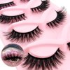 Cat-Eye Lashes Wispy Eyelashes 15mm Fox Eye Lashes Angel Wing Lashes Faux Mink False Eyelashes Natural Look 5 Pairs pack (B20)