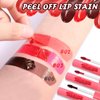 DAGEDA 3Pcs Peel Off Lip Stain, Long-lasting Lip Tint Stain Smooth and Matte Lip Tint, Water-resistant Lip Liner Stain Non-greasy Lip Tint Stain Peel Off