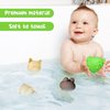 lasuroa 4pcs Bath Toys for Toddlers, Silicone Farm Animals Bath Play Bathtub Float Toys No Hole Free Shower Pool Toys for Water Play Kids Preschool Education Toy Learning Skills(Animal Type D)