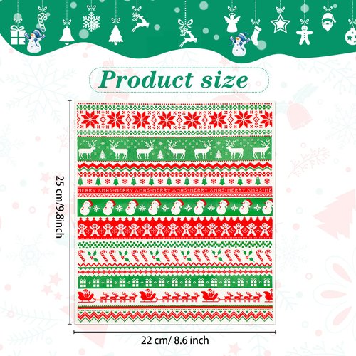 Patelai 120 Sheets Christmas Wax Paper Sheets Red Green Christmas Dry Wax Paper Sheets Food Candy Cookie Sandwich Wrap Paper Waterproof Greaseproof Picnic Basket Liners for Kitchen Handmade Food