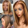 Bob Wig Human Hair Highlight Ombre 13x4 Lace Front Wigs 4/27 Honey Blonde Glueless Wigs Human Hair Pre Plucked with Baby Hair 180 Density 12A Short Bob Wigs for Women Human Hair 12 Inch