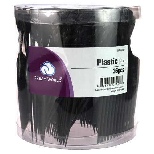 Dream World Plastic Pik Styling Comb Black 36 Pcs Jar
