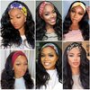 Headband Wig Human Hair Wigs Body Wave Headband Wig Glueless Human Hair Wig for black women human hair glueless, None Lace Front Wigs 180% Density Wear and Go Wig Machine Made Headband Wigs(20in)