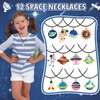 SNLN 84Pcs Outer Space Party Favors Astronaut Birthday Supplies Bag Bouncy Ball Scratch Paper Necklace Silicone Bracelet Diy Sticker Goodie Bag Stuffer Kids Boys Galaxy Themed Party Favors