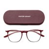 Foster Grant unisex adult Liam Super Flat Glasses Blue Light Glasses, Red, 50mm US