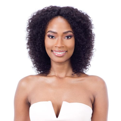 Mayde Beauty Human Hair Invisible Hand-Tied Lace Part Wig Wet N Wavy Bohemian Curl (NATURAL)