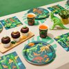 Juvale 144-Piece Dinosaur Birthday Party Supplies with Paper Plates, Napkins, Cups and Cutlery for Dino Party Decorations (Serves 24)