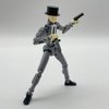 QAONIE 3D Printed 5.54-inch Multi-Jointed Action Figures Dummy13, Full Body Mechanical Movable Toy, Multiple Accessories, Hand Painted Figure, Desk Decoration, Creative Gifts (Y-Gray Gentleman)
