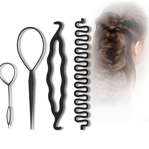 Hair Bun Maker Braiding Styling Disk Tools DIY Accessories, 3Types Hair Maker Accessories Hair Styling Accessories Hair Styling Tools Hair Maker Kit Hair Braid Tools(No. 1 4PCS)