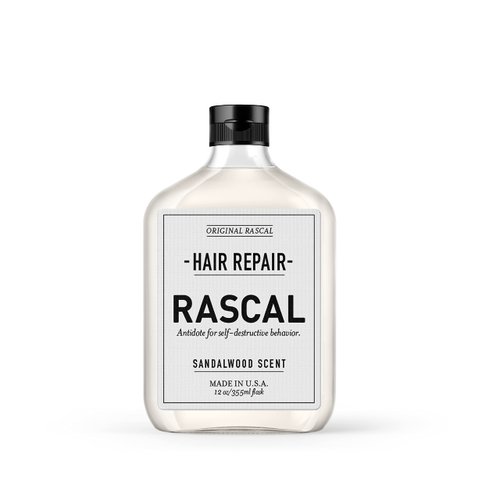 Rascal Hair Repair for Men - Premium Natural Conditioner for Men's Hair, Repairs Dry and Damaged Hair, Smoothing and Moisturizing Conditioner for Frizz Control, Natural Sandalwood Scent - 12 Fl Oz