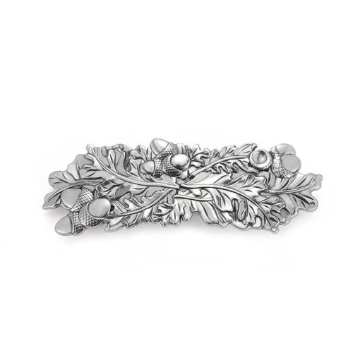 Amaxer Viking Gold Silver French Barrettes for Women Girls Celtic Hair Clips for Thick Thin Hair Vintage French Hair Clips Hair Styling Accessories (Silver-Oak leaf)