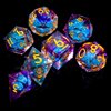 Role dice Liquid Core DND Dice Set, 7pcs Sharp Edge Dice for Role Playing Dungeons and Dragons Ttrpg with Gift Box, Handmade Resin D&D Dice RPG Role Playing Games Dice Set(Purple&Blue Quicksand)
