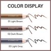 CARSLAN Natural Shaping Eyebrow Pencil, Definer Eyebrow Color, Waterproof, Longlasting, Blending Brush,02 Dark Brown & 03 Light Gray (2PCS)
