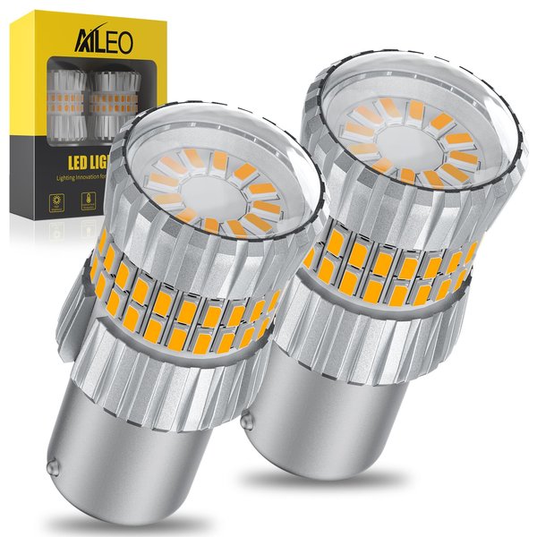 AILEO PY21W 7507 BAU15S LED Bulb Amber Turn Signal Light, 2024 Upgrade 500% Brighter Unique 1:1 Design - 1156 2641A 12496 7507AST LED Bulbs Yellow with Projectors, CANBUS for Turn Signal Light,2 PCS