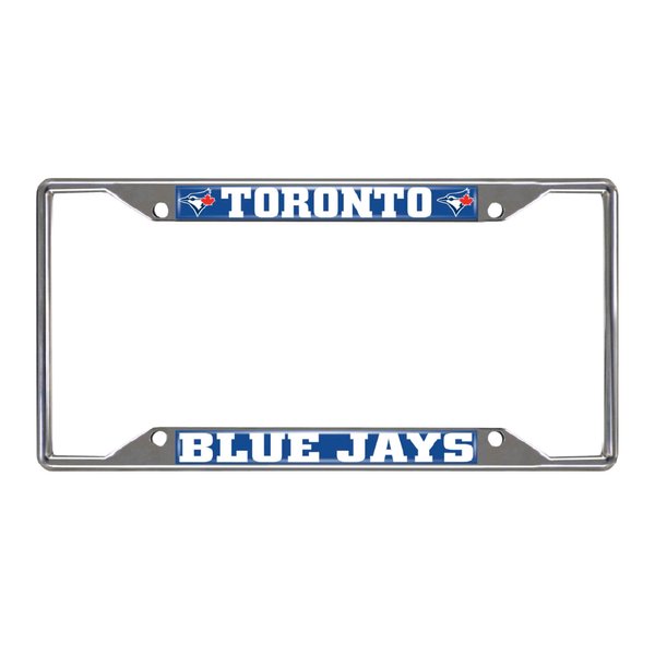FANMATS 26744 Toronto Blue Jays Chrome Metal License Plate Frame, Team Colors, 6.25in x 12.25in