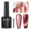 MIZHSE Cat Eye Gel Nail Polish: Red Magnetic Gel Polish with Magnet Stick, Maillard Style Magic Effect Galaxy Shimmer Glitter Holographic Nail Gel Soak Off Nail Art Salon Manicure Home
