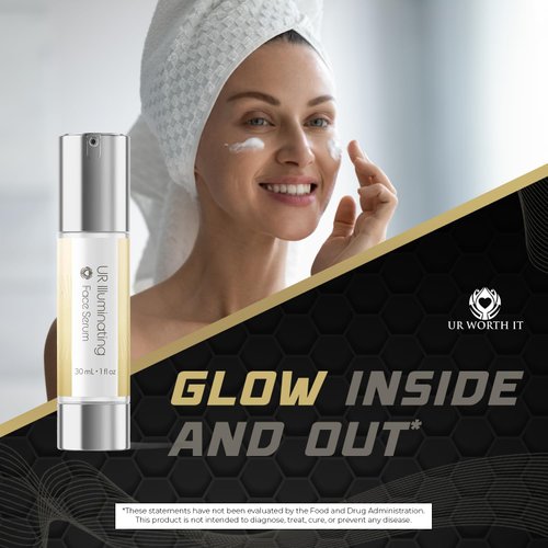 UR Illuminating Face Serum 30ml - Anti Aging Skin Care Serum for Face Help with Stubborn Fine Lines or Facial Blemishes. Skin Brightener/Face Serum for Glowing Skin.