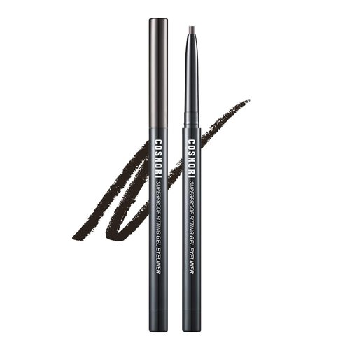 COSNORI Super Proof Fitting Gel Eyeliner 02 Black Brown - Smudge-Proof, Longwear Eyeliner Pencil, Soft Drawing 2mm Ultra-Slim Pencil, Waterproof, 0.004oz (0.13g)