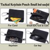 Tactical Keychain Pouch - Military Mini Size Belt Gear EDC Pocket Organizer as Coin Purse ID Card Holder Car Fob Key Waist Case Wallet Headset Pack (Black)
