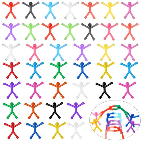 Moukeren 40 Pcs Magnet Mini Man Fridge Magnets Cute Rubber Men Refrigerator Magnet Set Colorful Flexible Humanoid Magnets Magnetic Toy Characters Fidget Toy for Art Crafts Fun Office