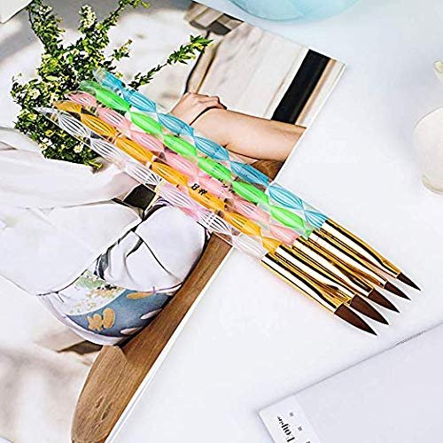5Pcs UV Gel Acrylic Nail Brush Set for Nail Art Tips Builder and Nail Painting
