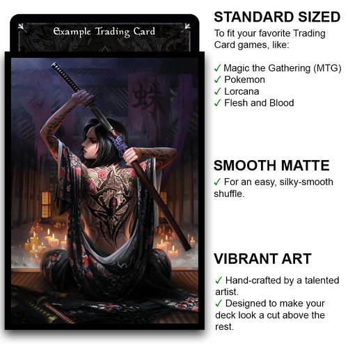 Fantasy North - Spider - 100 Smooth Matte TCG Trading Card Sleeves - Fits Magic MTG Commander Pokemon and Other Card Games - Playing Card Sleeves