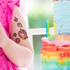 Tatodays 16 x Unicorn temporary tattoos sheets for girls age 7-8 unicorns hearts rainbows stars fake transfer stick on tumblers