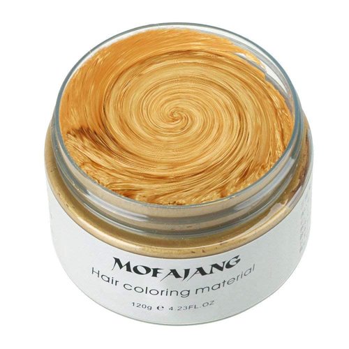 Gold Hair Color Wax, Washable Instant Hair Dye Cream for DIY Hairstyles, Halloween Party (Upgraded)