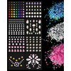 LOYALLOOK 11Sets Eye Body Face Nail Gems Jewels Rhinestone Stickers for Women Self Adhesive Rhinestones Crystal Rainbow Makeup Mermaid Sequins Glitter Temporary Tattoos Festival Accessory Pink