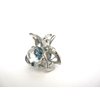 Generic Small mini silver metal clear blue ball crystal hair claw clip