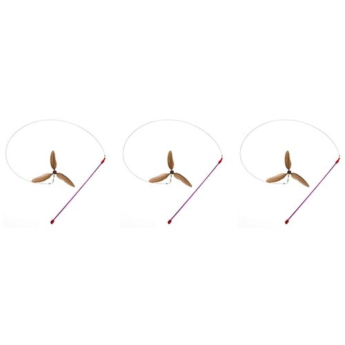 GoCat Da Purr-Peller Cat Toy, A Feather Propeller That Spins as it is Guided Through The Air (3-(Pack))