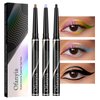 Ofanyia Multichrome Eyeliner Pencil, 3 Pcs Metallic Gel Eyeliner, Purle Pale Pink Matte Black Shifting Colors EyeLiner Pen, Waterproof Eyeliner, Smudge Proof Easy To Color Gel Eyeliner Pencil