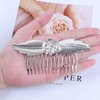 Yheakne Boho Crystal Leaf Hair Comb Silver Rhinestone Wedding Hair Comb Barrette Metal Leaf Comb Headpieces Decorative Head Comb Headwear Branch Leaf Hair Piece Bride Hair Accessories for Women and