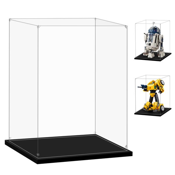 LILIKAKA Acrylic Display Case for Lego 75379 R2-D2 or 10338 Bumblebee, 8.26x7.08x10.62inches (21x18x27cm), Protect Your Collectibles from Dust with a Clear Showcase
