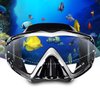 Adult Pano 3 Window Scuba Diving Mask, Tempered Glass Snorkel Mask Anti-Fog Swim Mask No Leakage Swim Goggles with Nose Cover Snorkeling Gear for Snorkeling, Freediving, Swimming (Black)