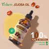 Yoken Jojoba Oil 4 fl oz EWG Verified 100% Pure Jojoba Oil Cold Pressed for Skin, Hair, Nails, Cuticles - Unrefined & Hexane Free, Natural Moisturizer Jojoba Carrier Oil Facial Oil for Gua Sha Massage