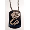 King Cobra Venom Tribal Snake Serpent Tattoo Logo Symbols - Military Dog Tag Luggage Tag Key Chain Metal Chain Necklace