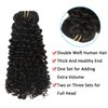 Caliee 3B 3C Curly Clip in Hair Extensions 22Inch Natural Black 1B Jerry Curly Human Hair Extensions Full Head 8A Thick End Hair Extensions JC Clip Ins 120G 7Pcs with 17Clips/Set