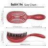 NuWay 4HAIR® DoubleC PRO® U.S. Patented Double Curved Detangling Brush is Hair Dryer Safe (Red)