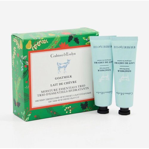 Crabtree & Evelyn Goatmilk Bar Soap 6.5 oz & Hand Therapy .9 oz Set
