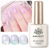Born Pretty Hema-Free X-Jelly Gel Glitter Jelly Pearl Purple Gel Nail Polish Shimmer Pearl Mermaid Natural Translucent Soak Off Gel Polish U V Light Cure for Nail Art DIY 15ML,75% Glitter Jelly