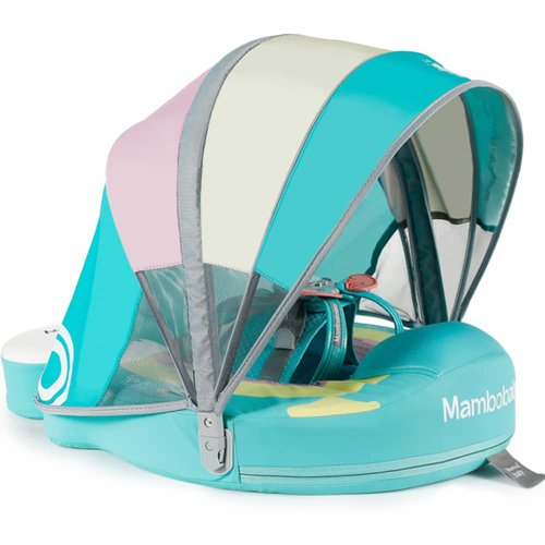 BIFULLJOY Upgraded Baby Pool Swim Float Mambobaby Non-Inflatable Baby Floats with Canopy for 3-24 Months Float for Infant Swim Ring