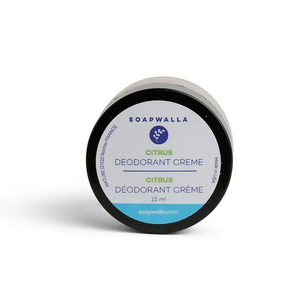 Soapwalla - Natural Citrus Aluminum-Free Deodorant Cream | Vegan, Cruelty-Free, Clean Skincare (Travel Size, 0.5 oz | 15 g)