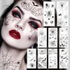 MDRTIRIM 10 Sheets Halloween Face Temporary Tattoos 3D Spider Tattoos Sticker Waterproof Sweating Horror Darkness Spiderweb Eye Body Tattoo for Widow Kids Women Props Decal
