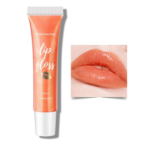 KYDA Hydrating Jelly Lip Gloss, Moisturizing Pearl Tinted Lip Gloss, Shimmer Lip Plumping Gloss, High Glossy Pigment Tube Lip Balm, Attract