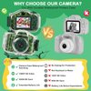 DEKER Waterproof Camera for Kids, Christmas Birthday Gifts for Boys Girls 3-12 Year Old, Mini HD Toddler Digital Video Children Travel Camcorder, 2 Inch IPS Screen with 32GB Card (Green)