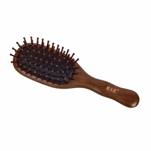 TAN MUJIANG Wooden Hair Brush for Women Scalp Massage Anti-static Peacock 1pc